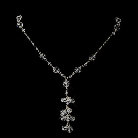 Silver Clear Swarovski Crystal Bead Bridal Wedding Necklace 2018