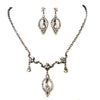 Hematite Clear Round & Teardrop Rhinestone Bridal Wedding Jewelry Set 2840