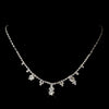 Silver Clear Round Drop Rhinestone Bridal Wedding Necklace 2876