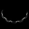 Silver Clear Rhinestone Two Row Bar Bridal Wedding Necklace 5717