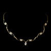Gold Clear Marquise Rhinestone Bridal Wedding Necklace 5950