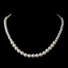 Silver White Pearl Bridal Wedding Necklace 6021