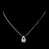 Antique Silver Rhodium Clear CZ Crystal Bridal Wedding Necklace 6653