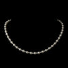 Silver White Czech Glass Pearl Bridal Wedding Necklace 6803