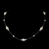 Silver White Pearl Illusion Bridal Wedding Necklace 8601