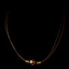 Gold Brown Czech Glass Pearl & Bali Bead Illusion Bridal Wedding Necklace 8662