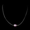 Silver Light Amethyst Czech Glass Pearl & Bali Bead Illusion Bridal Wedding Necklace 8662