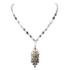 Hematite Black Rhinestone Chandelier Pendant Bridal Wedding Necklace 8716