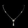 Silver Topaz Round Rhinestone Bridal Wedding Necklace 2614