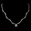 Silver Brown Marquise & Clear Round Bridal Wedding Necklace 9341