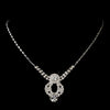 Silver Clear Round Rhinestone Bridal Wedding Necklace 9800