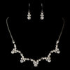 Silver Clear Round Rhinestone Bridal Wedding Jewelry Set 2136