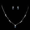 Silver Aqua and Clear Navette Rhinestone Bridal Wedding Jewelry Set 7017