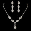 Silver Clear Marquise Rhinestone Bridal Wedding Jewelry Set 8400