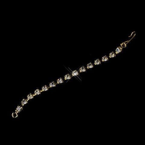3" Gold Fish Hook Extender 3mm Rhinestone