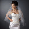 Double Layer Fingertip Length Bugle Bead Edge Bridal Wedding Veil FC V 0618 F White