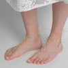 Silver Ivory Pearl & Rhinestone XOXO Bridal Wedding Foot Jewelry 10
