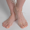 Silver Ivory Pearl & Rhinestone XOXO Bridal Wedding Foot Jewelry 10