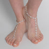 Silver Ivory Pearl & Rhinestone Bridal Wedding Foot Jewelry 7