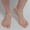 Light Gold Ivory Pearl & Rhinestone Bridal Wedding Foot Jewelry 8