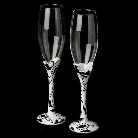 FL 833 Black & White Swirl Flutes