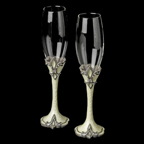 Ivory Fleur De Lis Flutes 1808