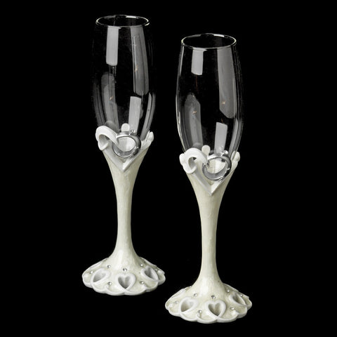 Bridal Wedding Ring and Heart Flutes 1818