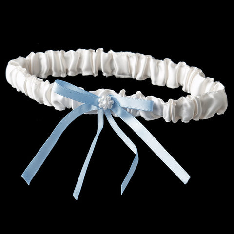 Bridal Wedding Garter 188 with Blue Ribbon