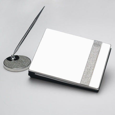 Silver Glitter Galore Bridal Wedding Guest Book 3944 & Bridal Wedding Pen Set 3942