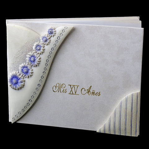 Delightful Lilac Daisy Quinceanera Bridal Wedding Guest Book