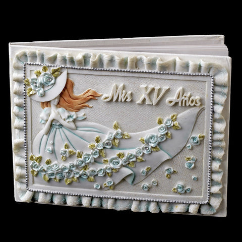 Blue ‘Sweet 15′ Girl Bridal Wedding Guest Book