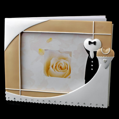 Splendid Black Tux Photo Bridal Wedding Guest Book 439