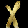 Gold Below Elbow Formal Bridal Wedding Satin Glove