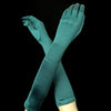 Hunter Green Elbow Formal Bridal Wedding Satin Gloves