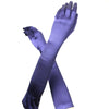 Navy Elbow Formal Bridal Wedding Matte Satin/Satin Gloves