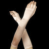 Peach Elbow Formal Bridal Wedding Satin Gloves
