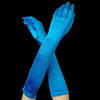 Turquoise Elbow Formal Bridal Wedding Satin Gloves