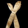 Above Elbow Formal Bridal Wedding Matte Satin/Satin Gloves
