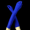 Cobalt Blue Elbow Formal Bridal Wedding Matte Satin Gloves