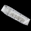 White Lace Stretch Bridal Wedding Headband with Beaded Rhinestone & Swarovski Crystal Bead Accents