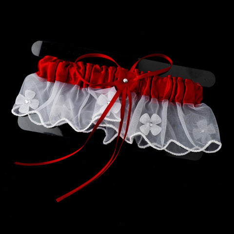 Dainty Burgundy Trimmed Bridal Wedding Garter 305