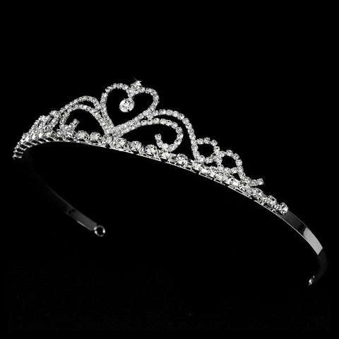 Silver Heart Bridal Wedding Tiara HP-1010