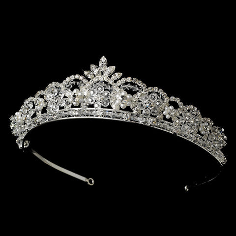 Crystal and Pearl Bridal Wedding Tiara HP 1038