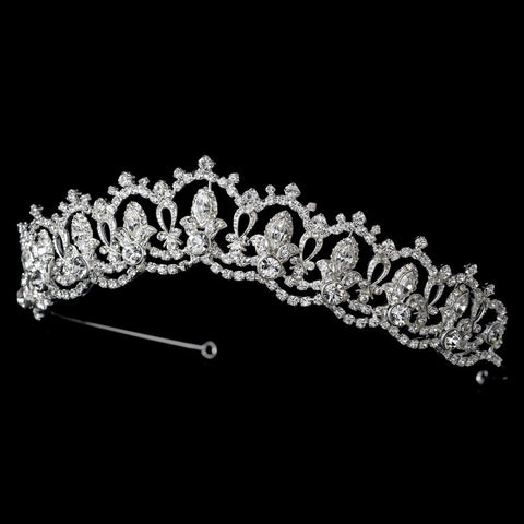 Bridal Wedding Tiara HP 10575 Rhodium