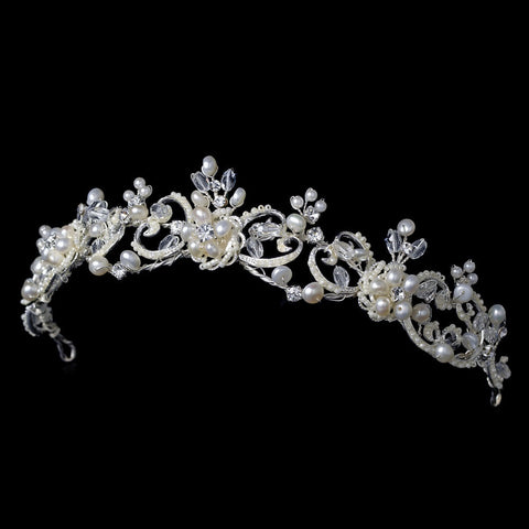 Victorian Freshwater Pearl & Crystal Bridal Wedding Tiara HP 1090