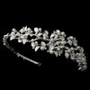 Light Gold Ivory Pearl & Rhinestone Vine Bridal Wedding Side Headband 1542