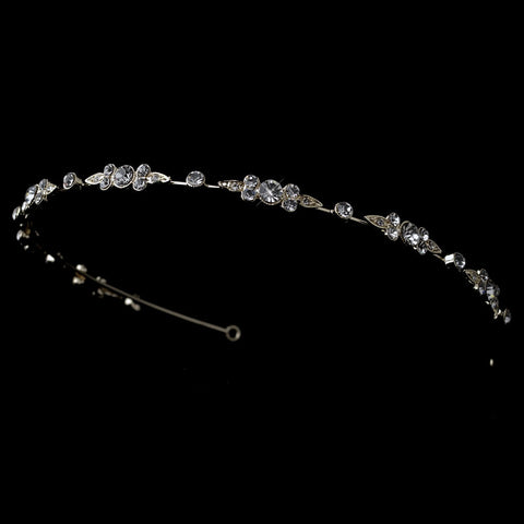 Light Gold Clear Rhinestone Simple Bridal Wedding Headband 1550