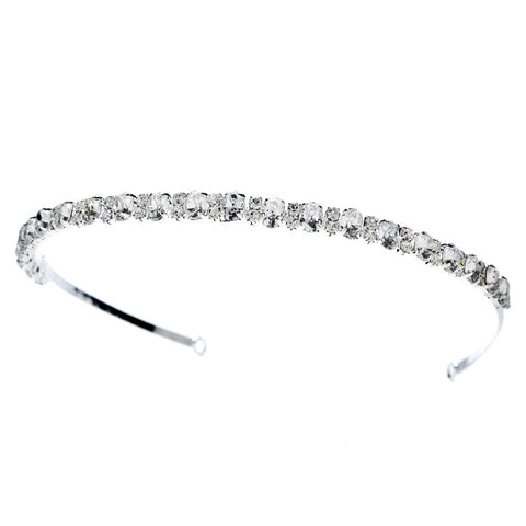 Glamorous Silver Clear Rhinestone Bridal Wedding Headband 16489
