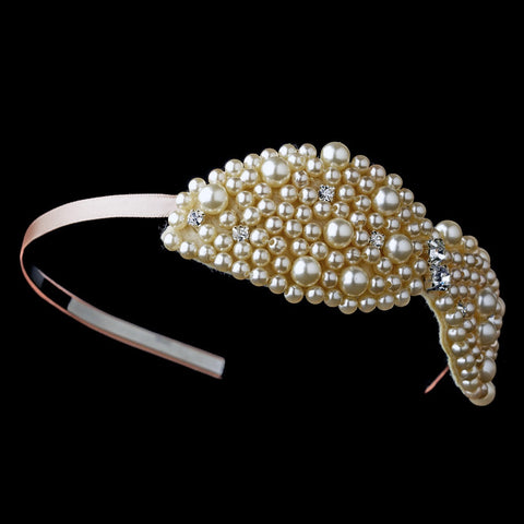 Champagne Bow Bridal Wedding Headband 2035