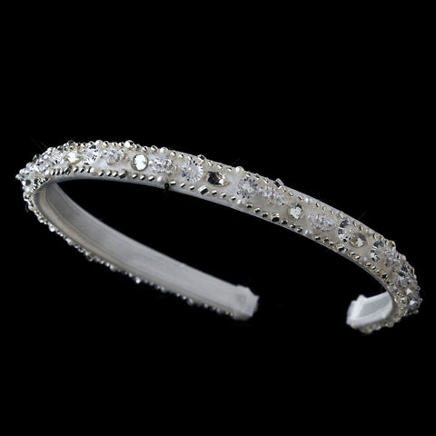 Ivory Beaded Sequin Fabric Bridal Wedding Headband Headpiece 2208